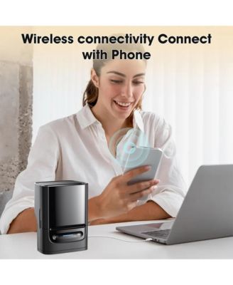 Polono Label Maker Machine with Tape, PM220-A Bluethooth Label Printer, 2 Inch Portable Thermal Printer for Small Business, Address, Logo, Clothing, Sticker Printer for Phones & PC, Black