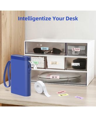 Polono P21-A Bluetooth Label Maker with Tape, Wireless Mini Printer, Multiple Templates for Home & Office Organization