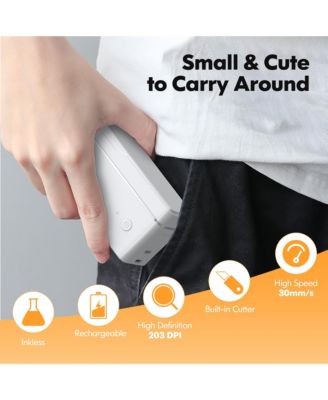 P31-S Portable Bluetooth Label Maker with tape. Features multiple templates for home, office & storage organization. White