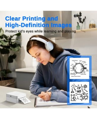 Sticker Printer, PM230-A Mini Thermal Printer Bluetooth Portabel Sticker Maker with 3 Rolls of Paper, Print Pods Mini Printer with Multiple Templates for Phone & Tablet