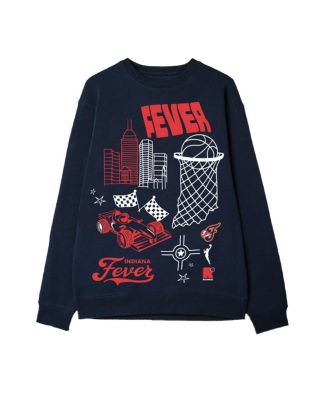 Men's and Women's Navy Indiana Fever Wallpaper Pullover Sweatshirt