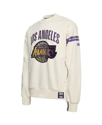 x NBA Men's Cream Los Angeles Lakers Culture Hoops Collection Premium Pullover Sweatshirt