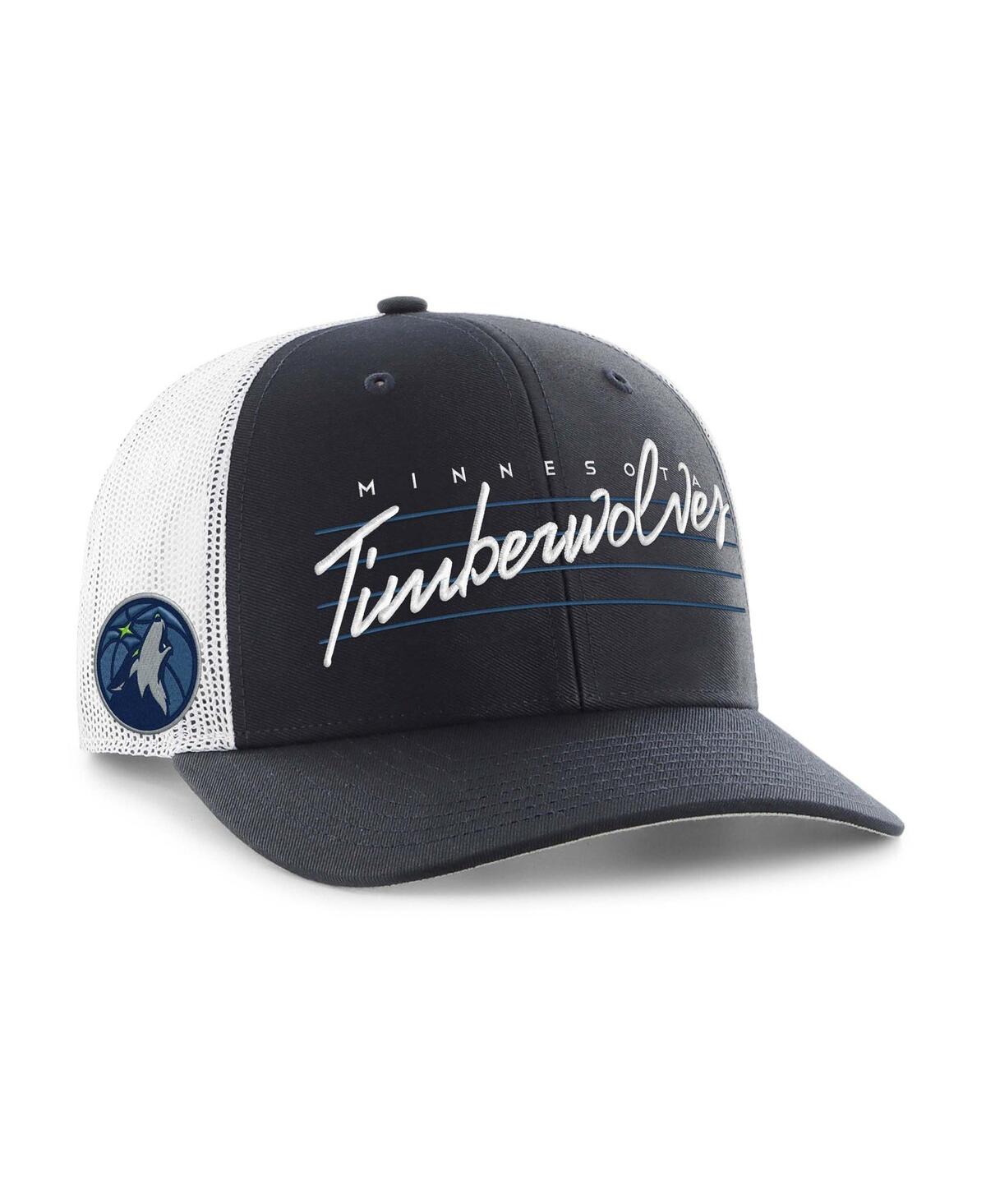 Men's Navy Minnesota Timberwolves Downburst Trucker Adjustable Hat - Navy