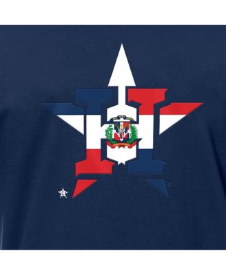 Men's Navy Houston Astros Dominican Republic Flag Logo T-Shirt