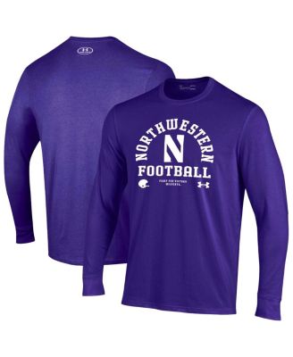Under Armour - Men's Purple Northwestern Wildcats 2025 Sideline Football Performance Cotton Long Sleeve T-Shirt