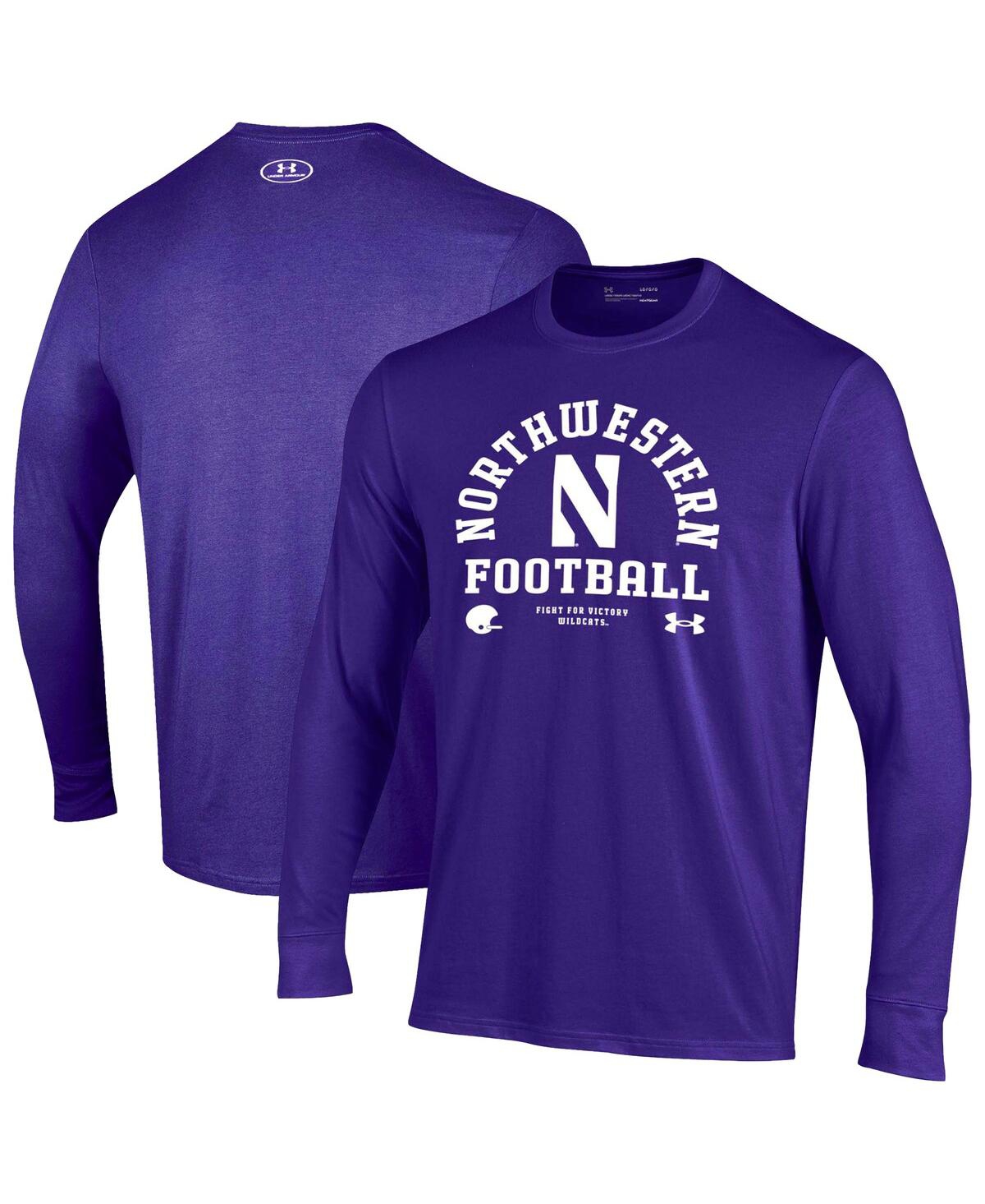 Men's Purple Northwestern Wildcats 2025 Sideline Football Performance Cotton Long Sleeve T-Shirt - Purple