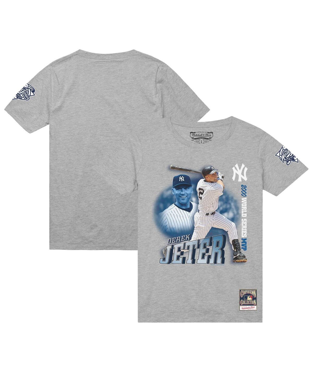 Men's Derek Jeter Heather Gray New York Yankees 2000 Subway Series Mvp T-Shirt - Heather Gray