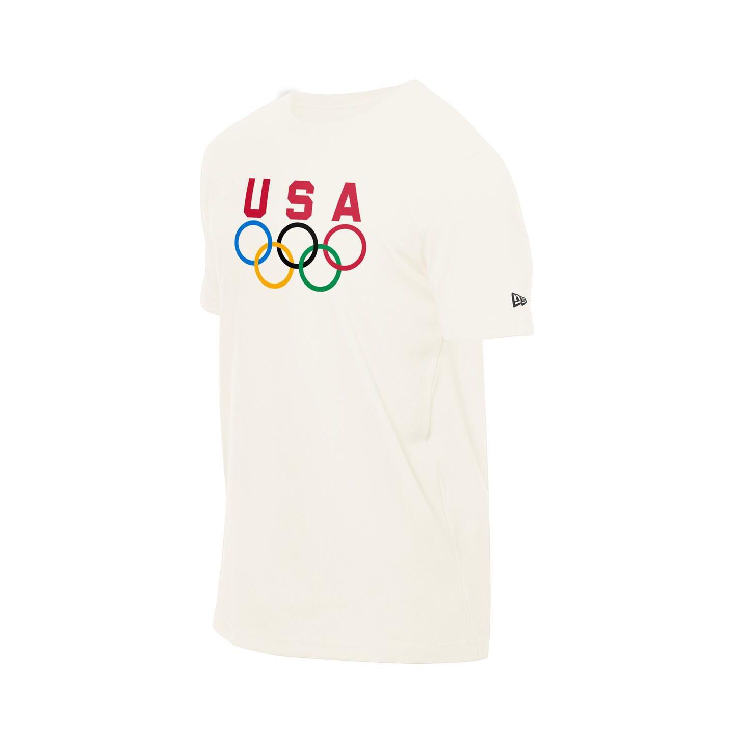 Мужская футболка New Era Cream Team USA 5 Rings Chrome — фото 4