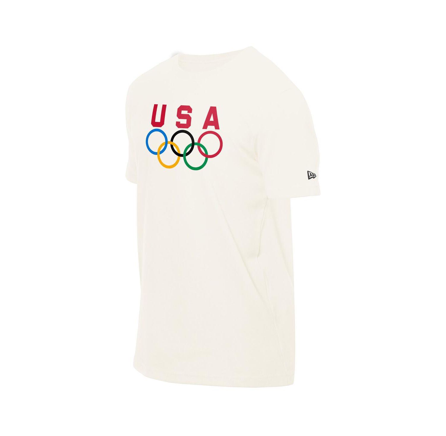 Men's Cream Team USA 5 Rings Chrome T-Shirt