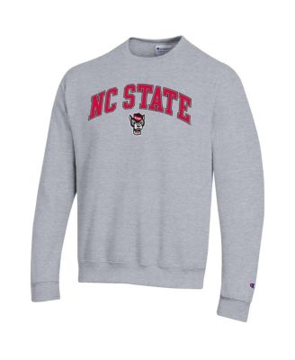 Men's Heather Gray NC State Wolfpack Arch Over Logo Pullover Sweatshirt