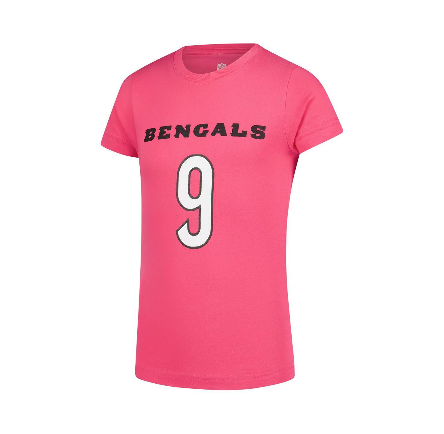 Big Girls Joe Burrow Pink Cincinnati Bengals Player Name & Number T-Shirt