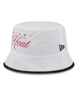 Men's White/Black Miami Heat 2025 NBA Draft Nylon Bucket Hat