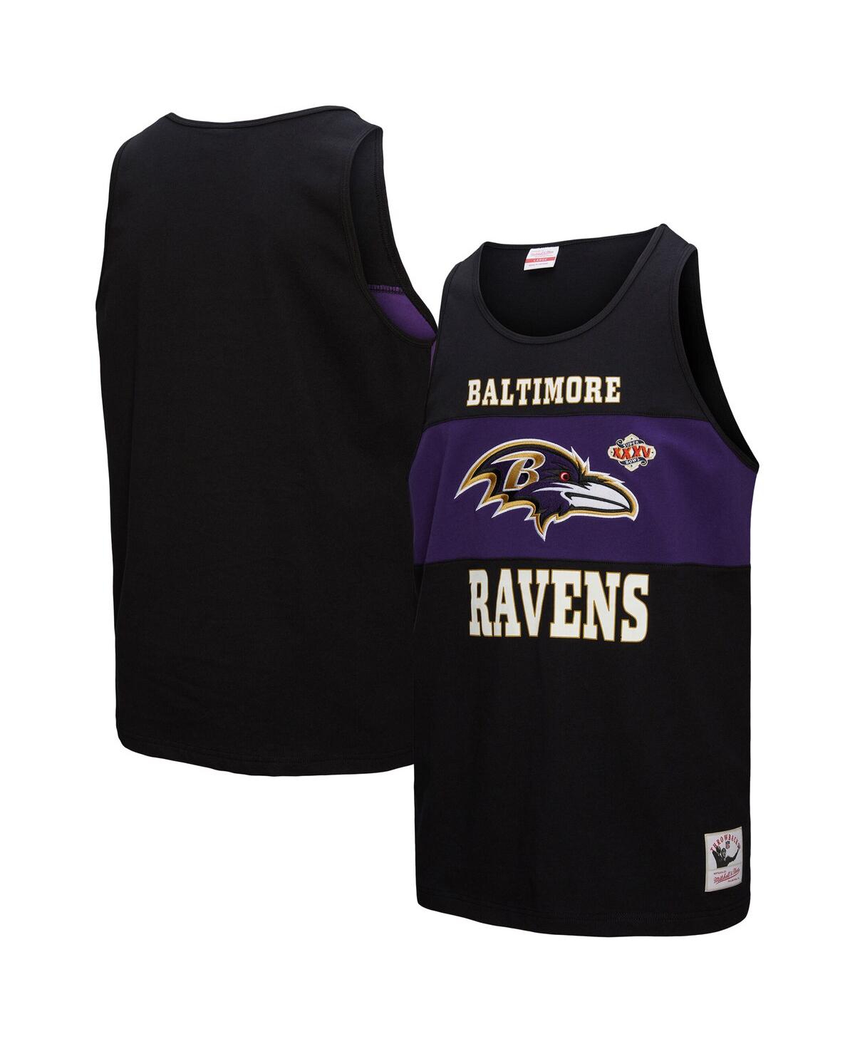Men's Black Baltimore Ravens Retro Color Block Tank Top - Black