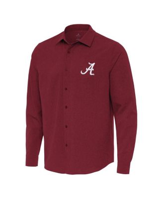 Men's Cardinal Alabama Crimson Tide Exposure Woven Long Sleeve Button-Up Shirt