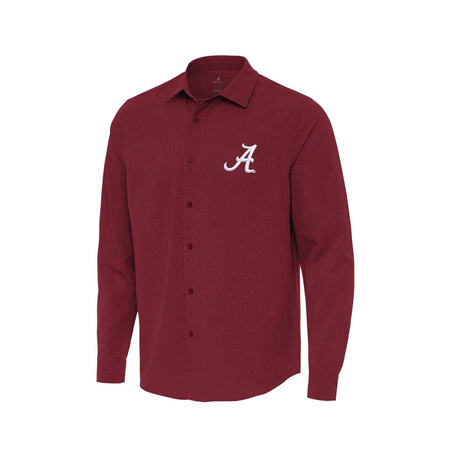 Мужская рубашка Antigua Cardinal Alabama Crimson Tide Exposure Woven Long Sleeve Button-Up — фото 1