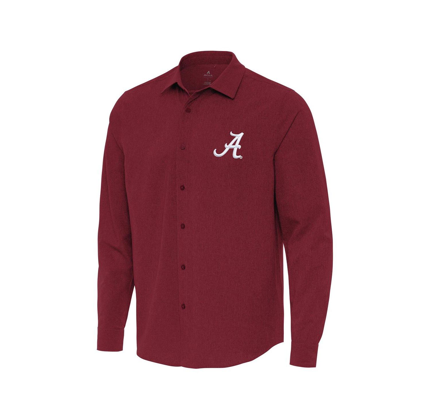 Men's Cardinal Alabama Crimson Tide Exposure Woven Long Sleeve Button-Up Shirt