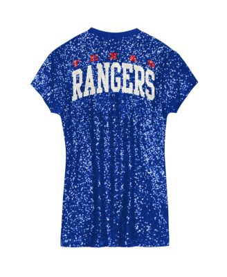 Big Girls Royal Texas Rangers Sequin V-Neck Dress