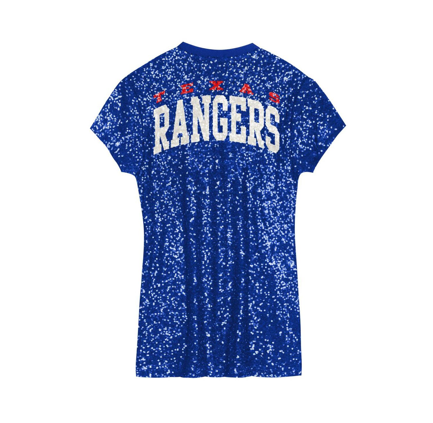 Big Girls Royal Texas Rangers Sequin V-Neck Dress