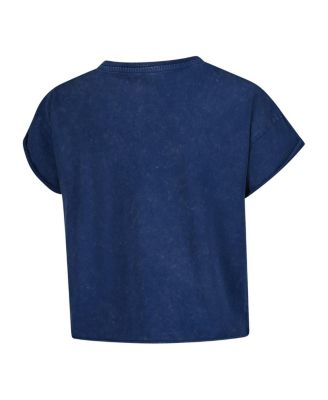 Women's&nbsp;Navy Dallas Wings Rock N Roll Collection Gwen Mineral Wash Cropped T-Shirt