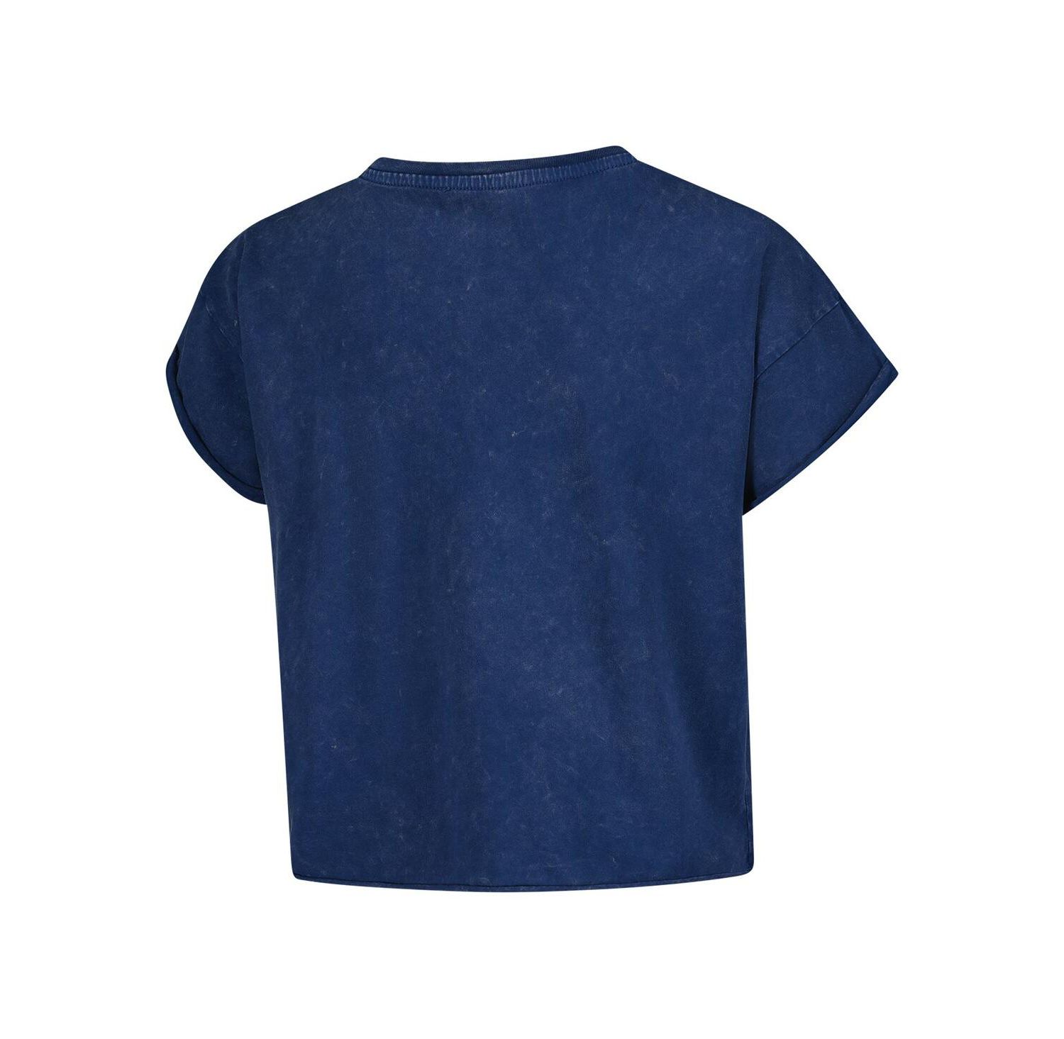 Women's Navy Dallas Wings Rock N Roll Collection Gwen Mineral Wash Cropped T-Shirt