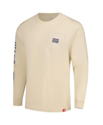 Men's and Women's Cream Golden State Warriors Wales Heavyweight Pocket Long Sleeve T-Shirt