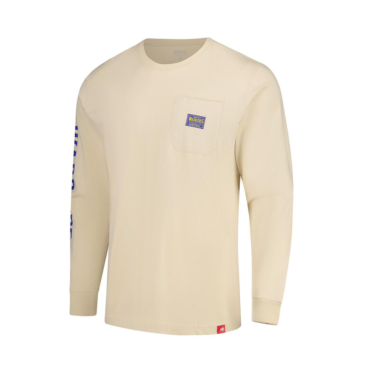 Футболка Sportiqe Cream Golden State Warriors Wales Heavyweight Pocket Long Sleeve — фото 3