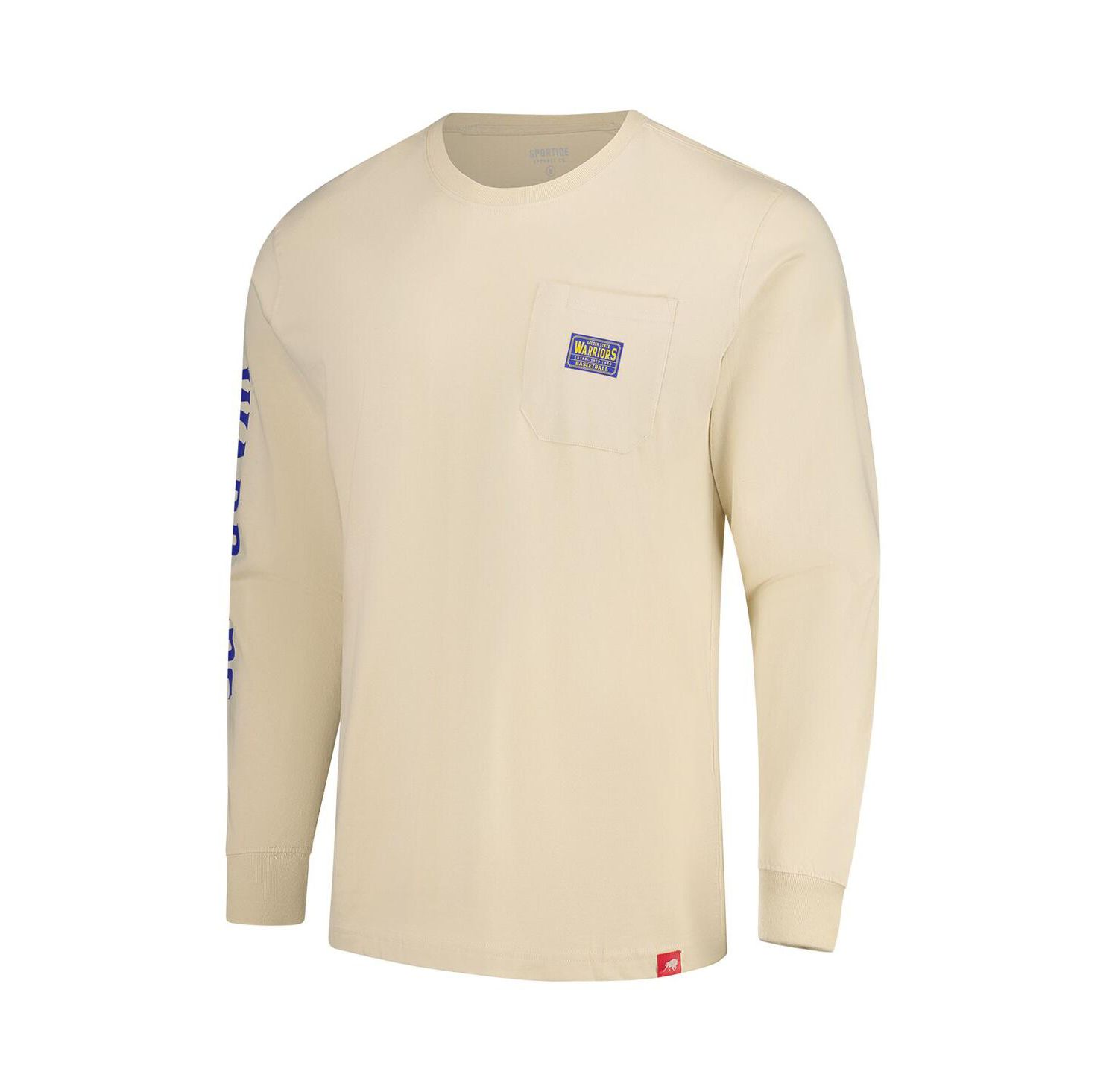Men's and Women's Cream Golden State Warriors Wales Heavyweight Pocket Long Sleeve T-Shirt
