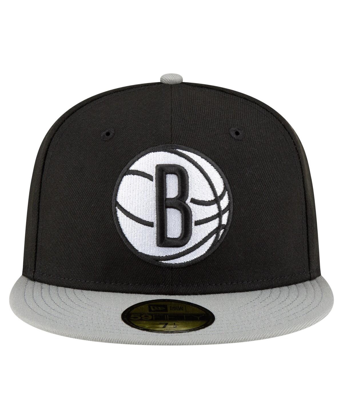 New Era Men's Black/white Brooklyn Nets 2-tone 59fifty Fitted Hat In Multi