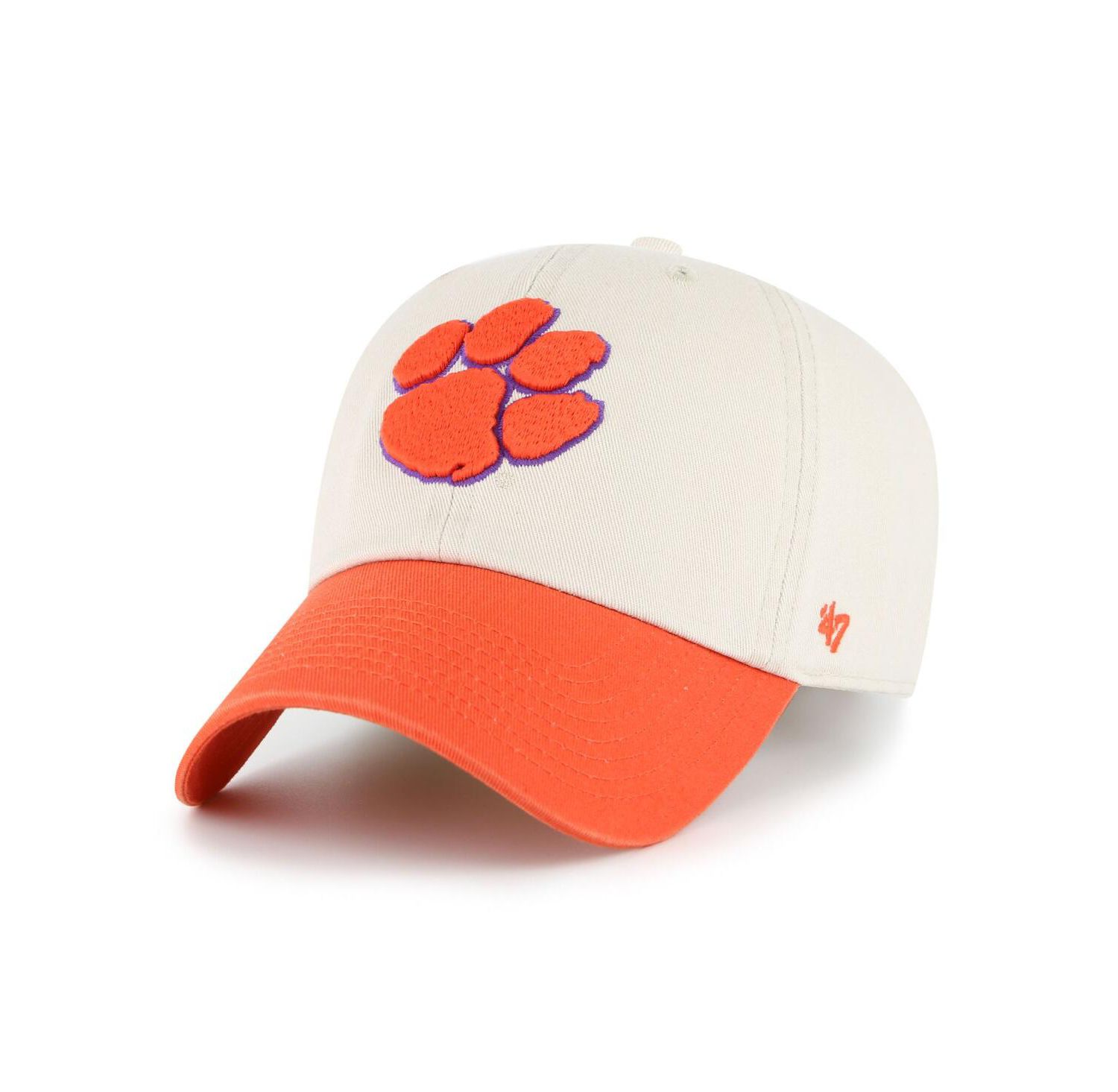 Men's Cream Clemson Tigers Grand Stand Clean Up Adjustable Hat