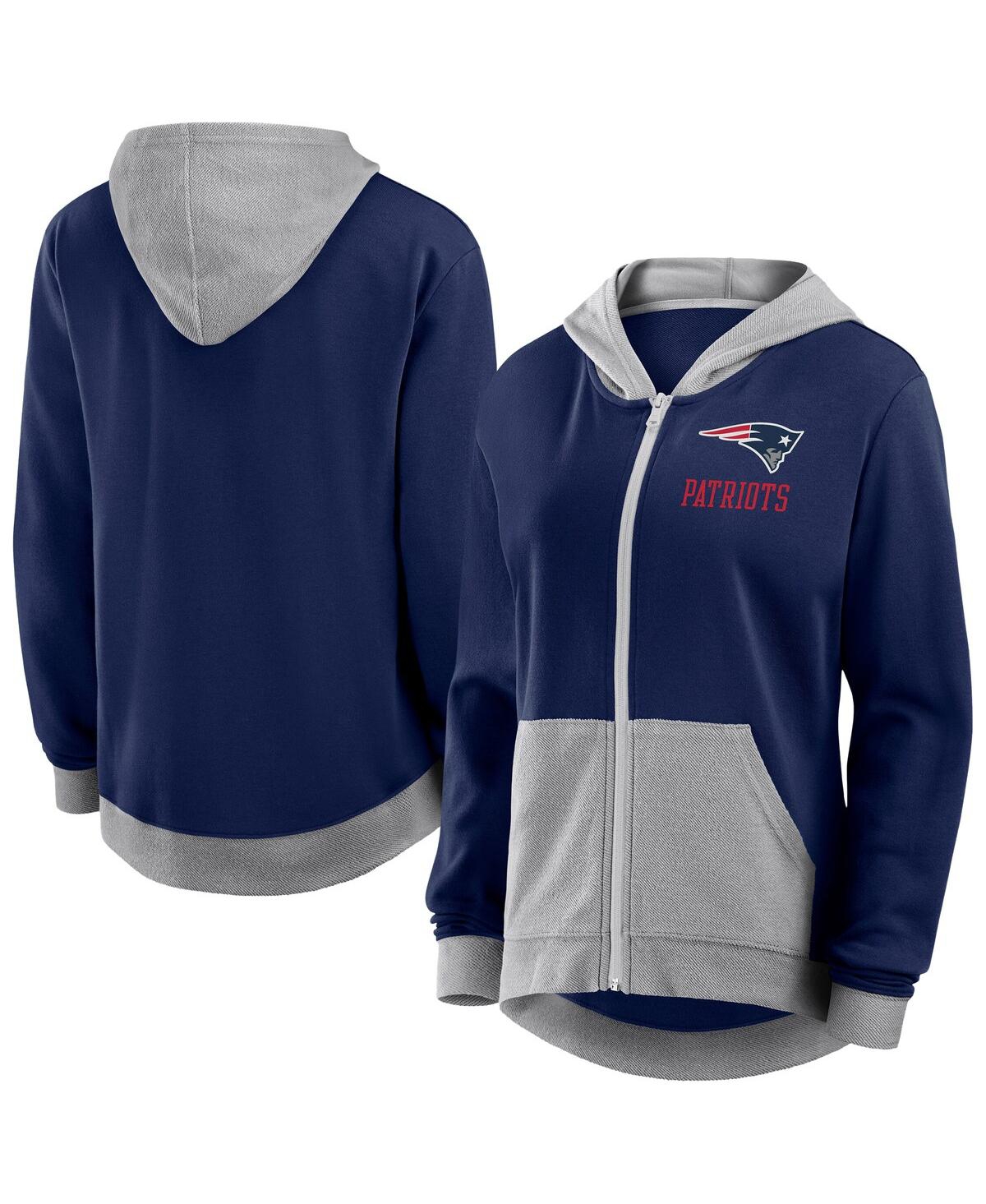 Fanatics Women's Navy New England Patriots Hit It Full-zip Hoodie In Blue