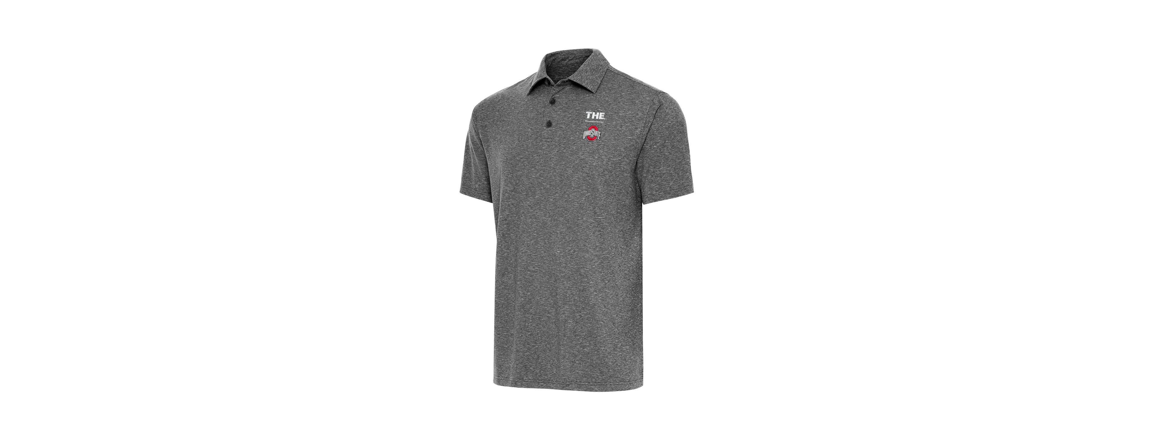 Antigua Men's Heather Black Ohio State Buckeyes The Par 3 Polo Shirt