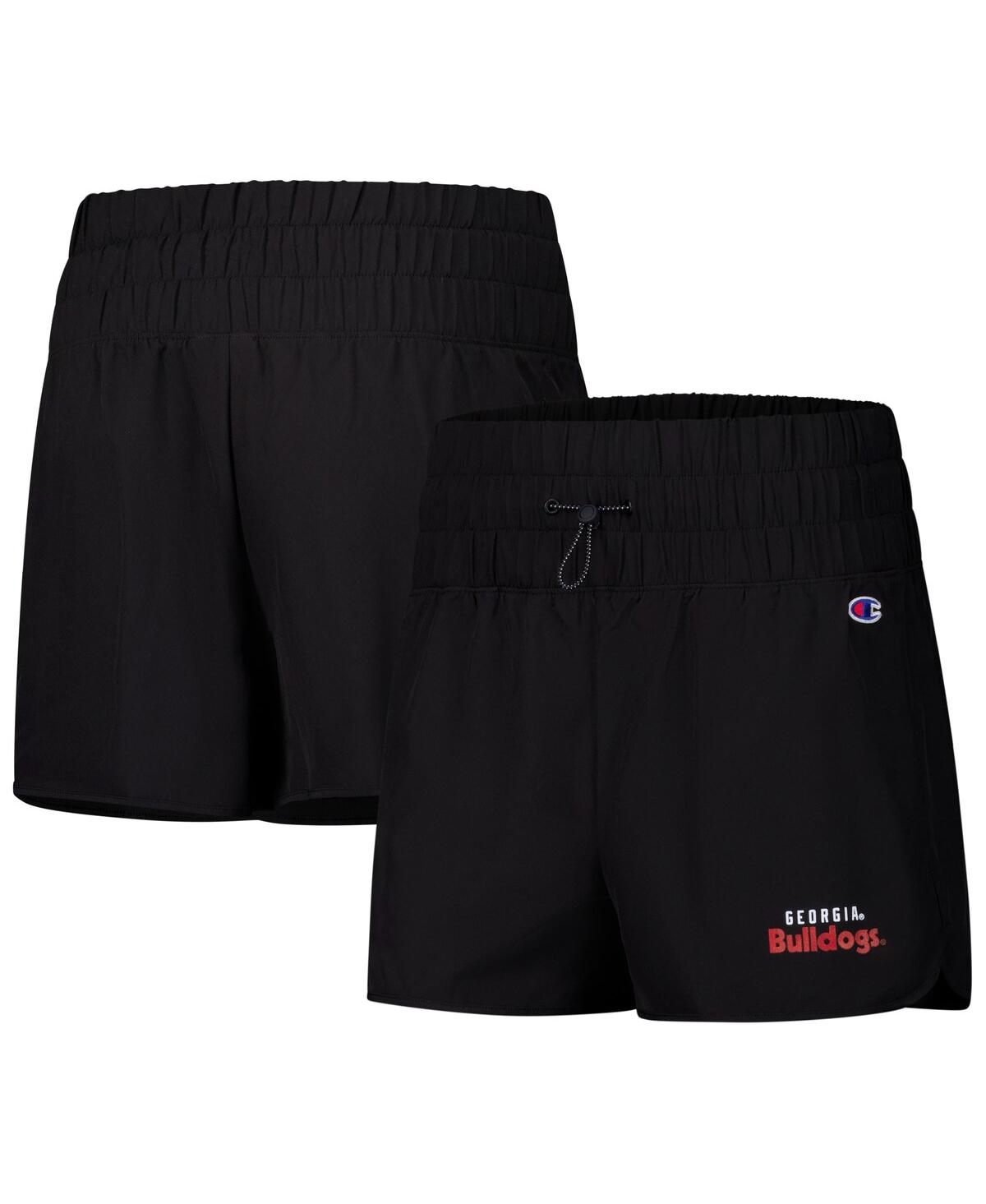 Women's Black Georgia Bulldogs Tailgate Her Woven Shorts - Black