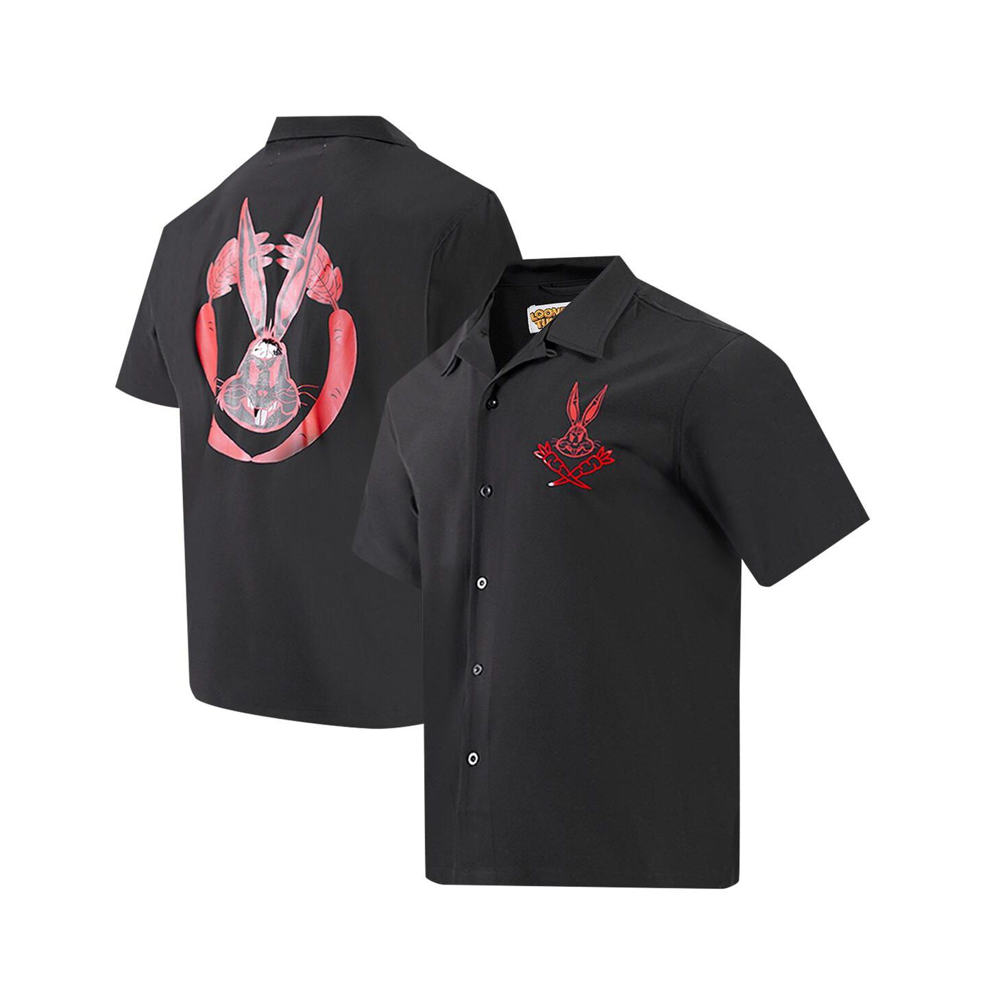 Мужская рубашка Freeze Max Black Looney Tunes Bugs Bunny Melted Skeleton Button-Up — фото 1