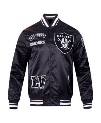 Men's Black Las Vegas Raiders Sublimated Satin Full-Snap Jacket
