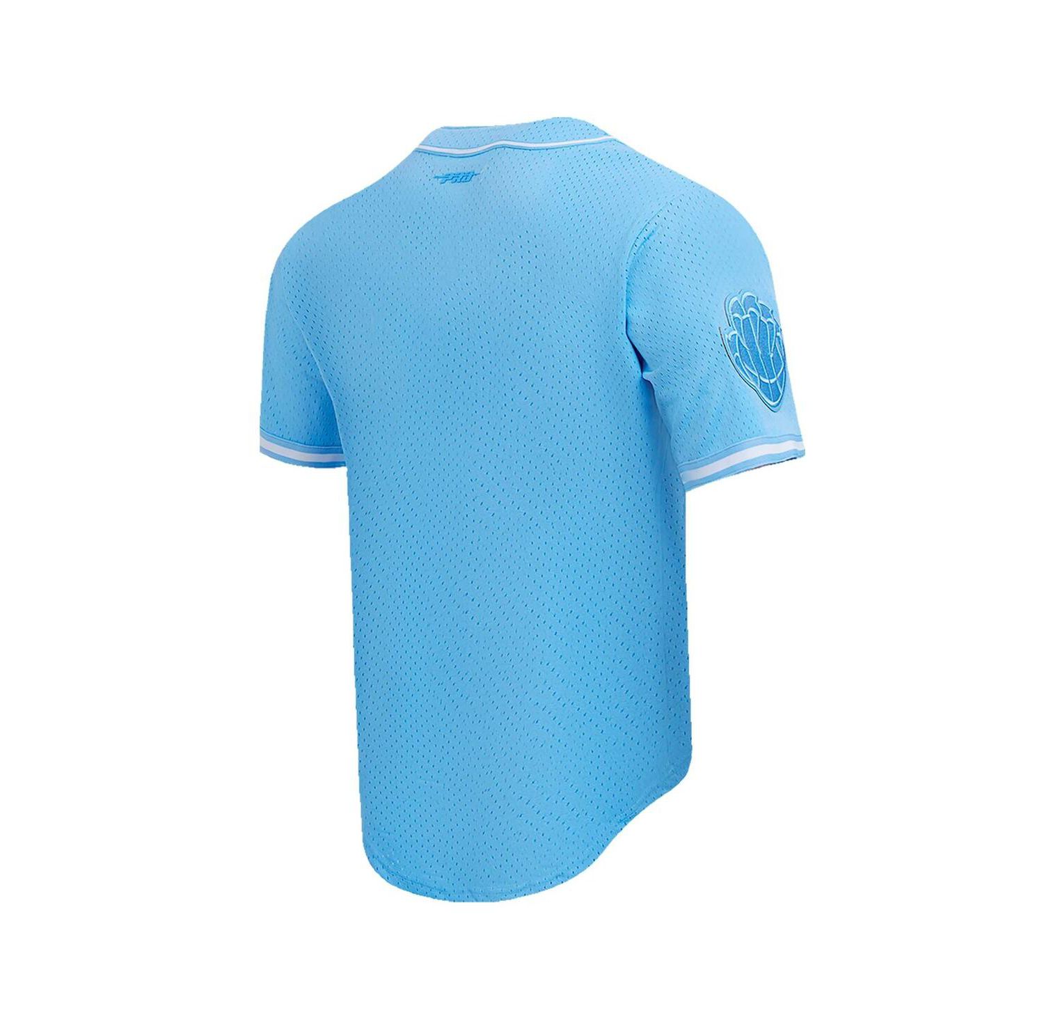 Men's Ja Morant Light Blue Memphis Grizzlies Triple Tonal Mesh Button-Up Shirt