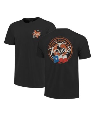 Image One - Men's Black Texas Longhorns Big Tall State Flag Circle Hyper Local Core T-Shirt