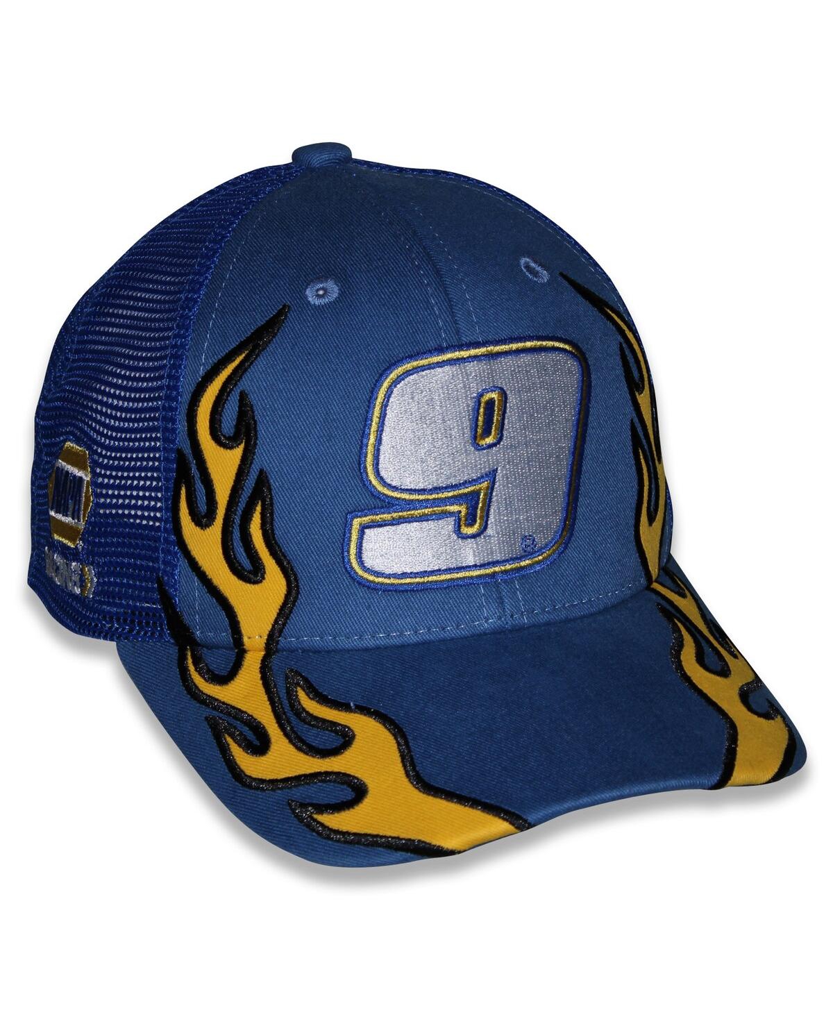 Checkered Flag Sports Big Boys And Girls Blue Chase Elliott Napa Flame Trucker Adjustable Hat In Blue