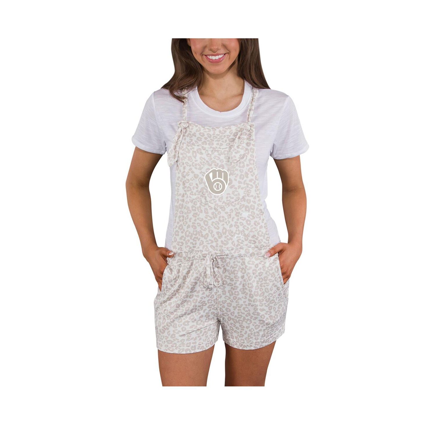 Women's Cream Milwaukee Brewers Montana Hacci Knit Romper Overalls