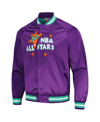 Men's Purple Hardwood Classics 1995 NBA All-Star Game Throwback Wordmark Raglan Full-Snap Jacket