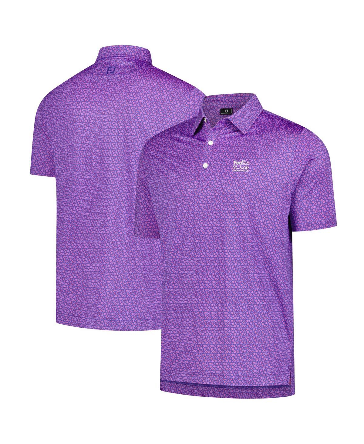 Men's Purple FedEx St. Jude Championship ProDry Allover Floral Lisle Polo Shirt - Purple