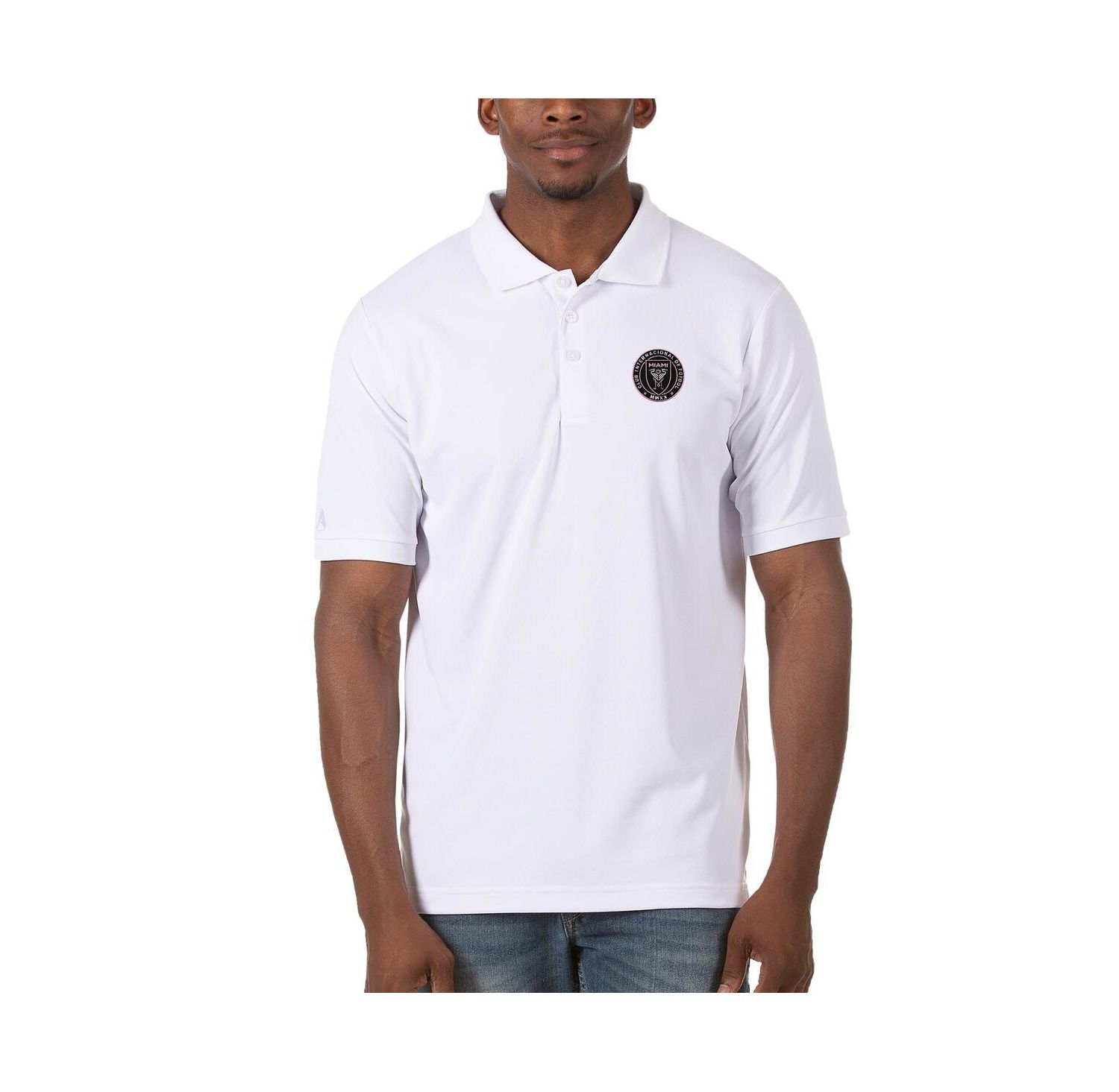 Men's White Inter Miami CF Legacy Pique Polo Shirt