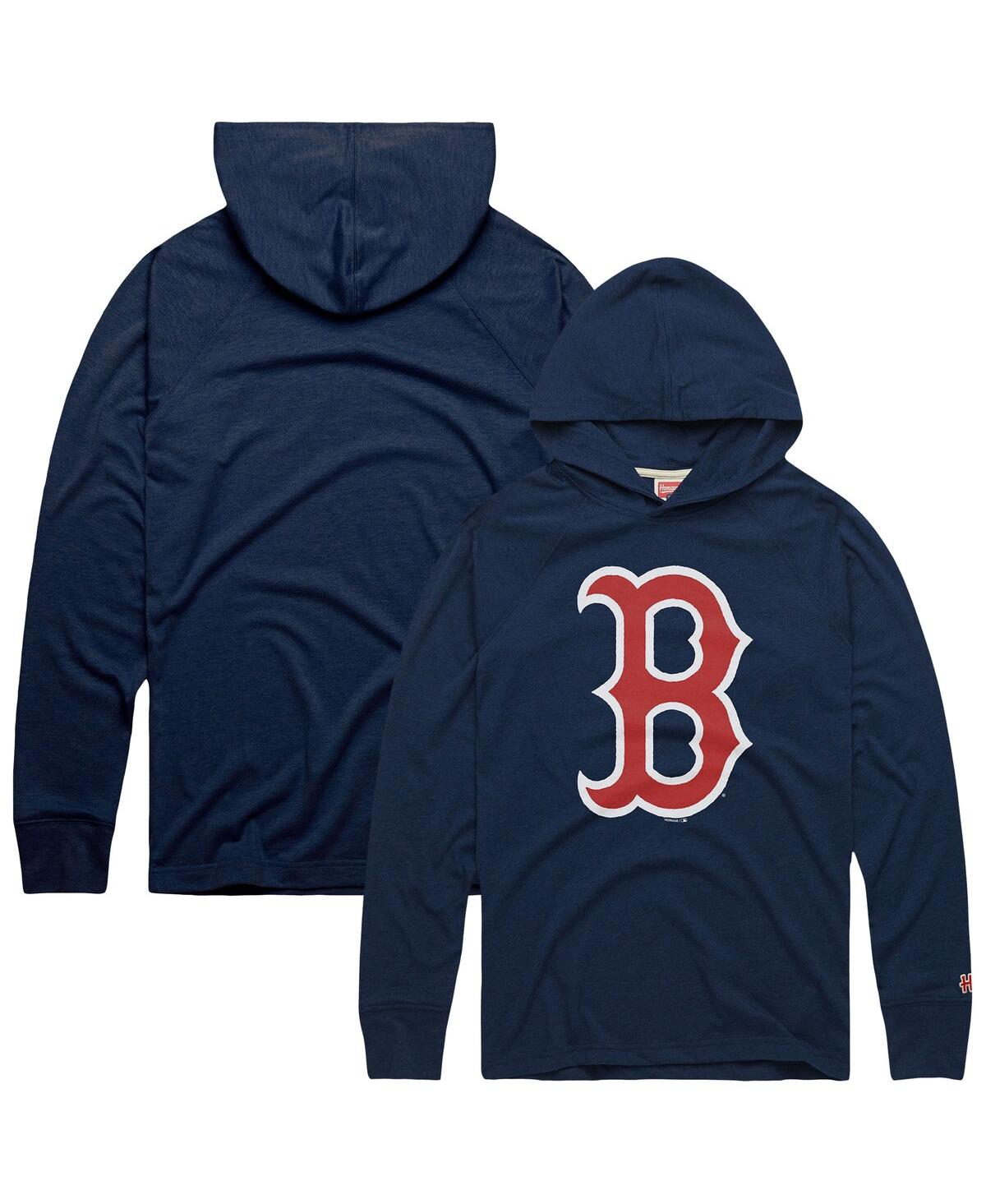 Men's Navy Boston Red Sox Lightweight Raglan Tri-Blend Pullover Hoodie - Navy
