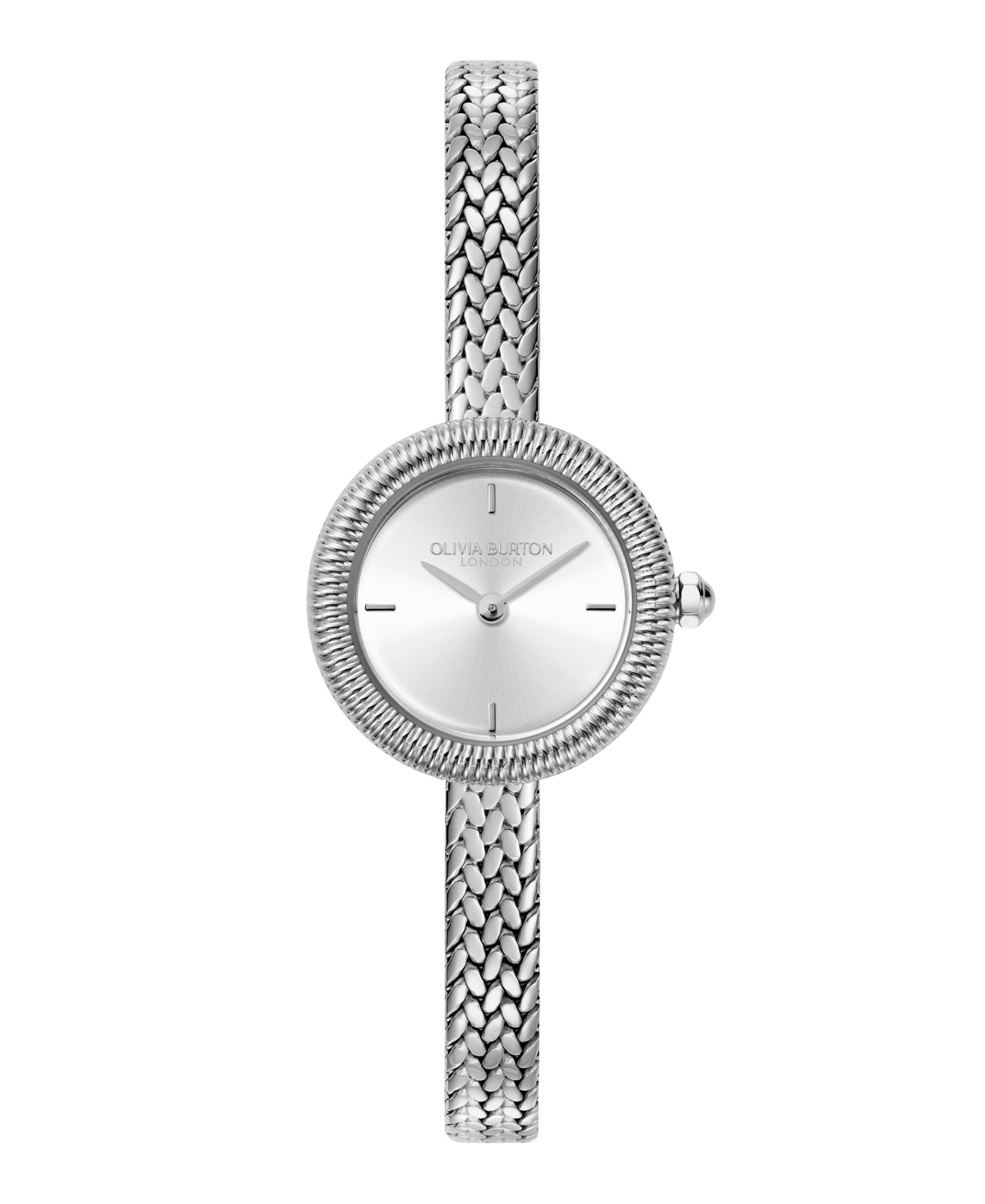 Olivia Burton Women's Finery Silver Tone Stainless Steel Mesh Bracelet Watch, 20mm In Silver