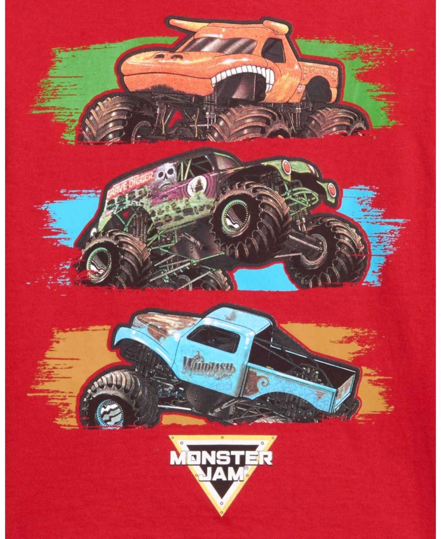 Футболки Monster Jam 2 Pack Long Sleeve Graphic T-Shirts Multicolored Toddler Child для мальчиков-малышей, цвет: Красный чёрный — фото 4