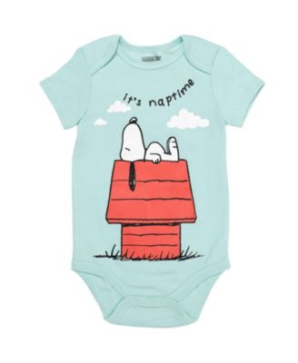Snoopy Charlie Brown Boys 5 Pack Bodysuits Multi Infant