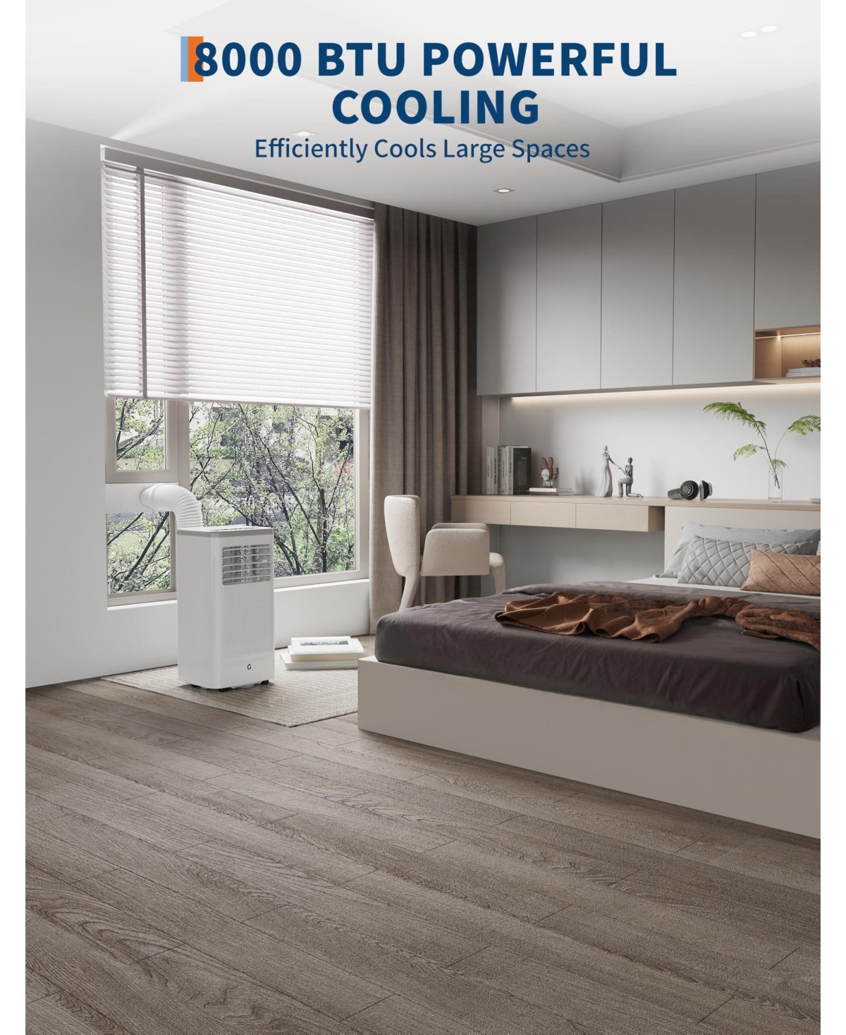 10,000 Btu Portable Ac with Heater, 3-in-1 Cooling, Fan & Dehumidifier for Room Up to 350 Sq.Ft