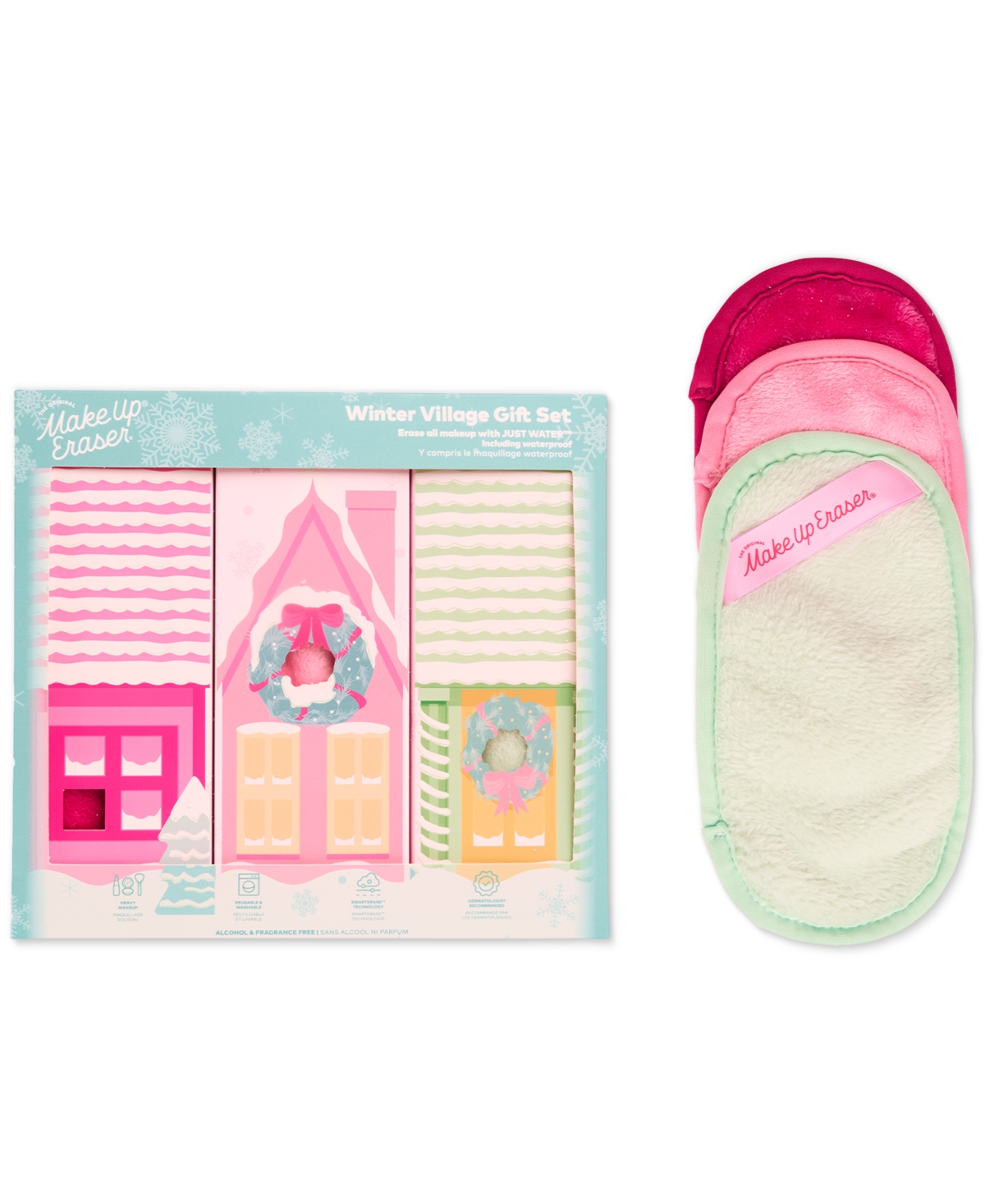 Makeup Eraser 3-pc. Winter Village Makeup-removing Cloth Set In Transparent