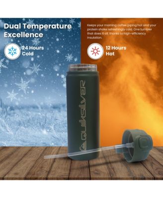 Laguna Triple-Walled Stainless Steel Insulated Tumbler with Straw and Handle, 12-Hour Cooling