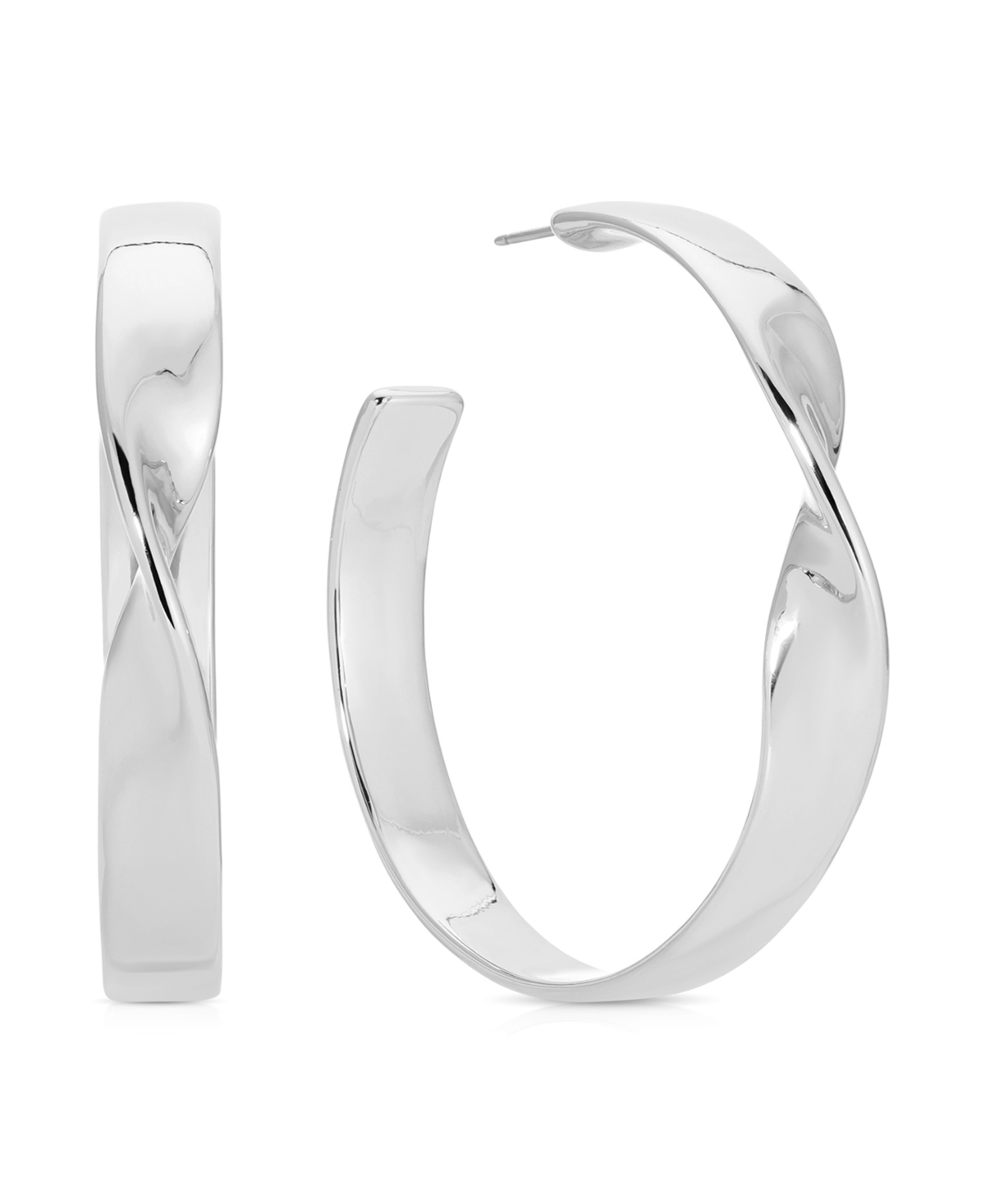 Heirloom Twist Medium Hoops Earrings - Silver