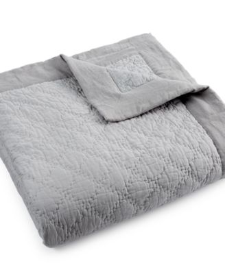 Hotel Collection - Linen Turquoise Quilted King Coverlet